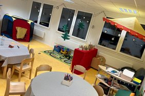 Dieses Foto zeigt eine Innenaufnahme der neuen Übergangs-Kita. 