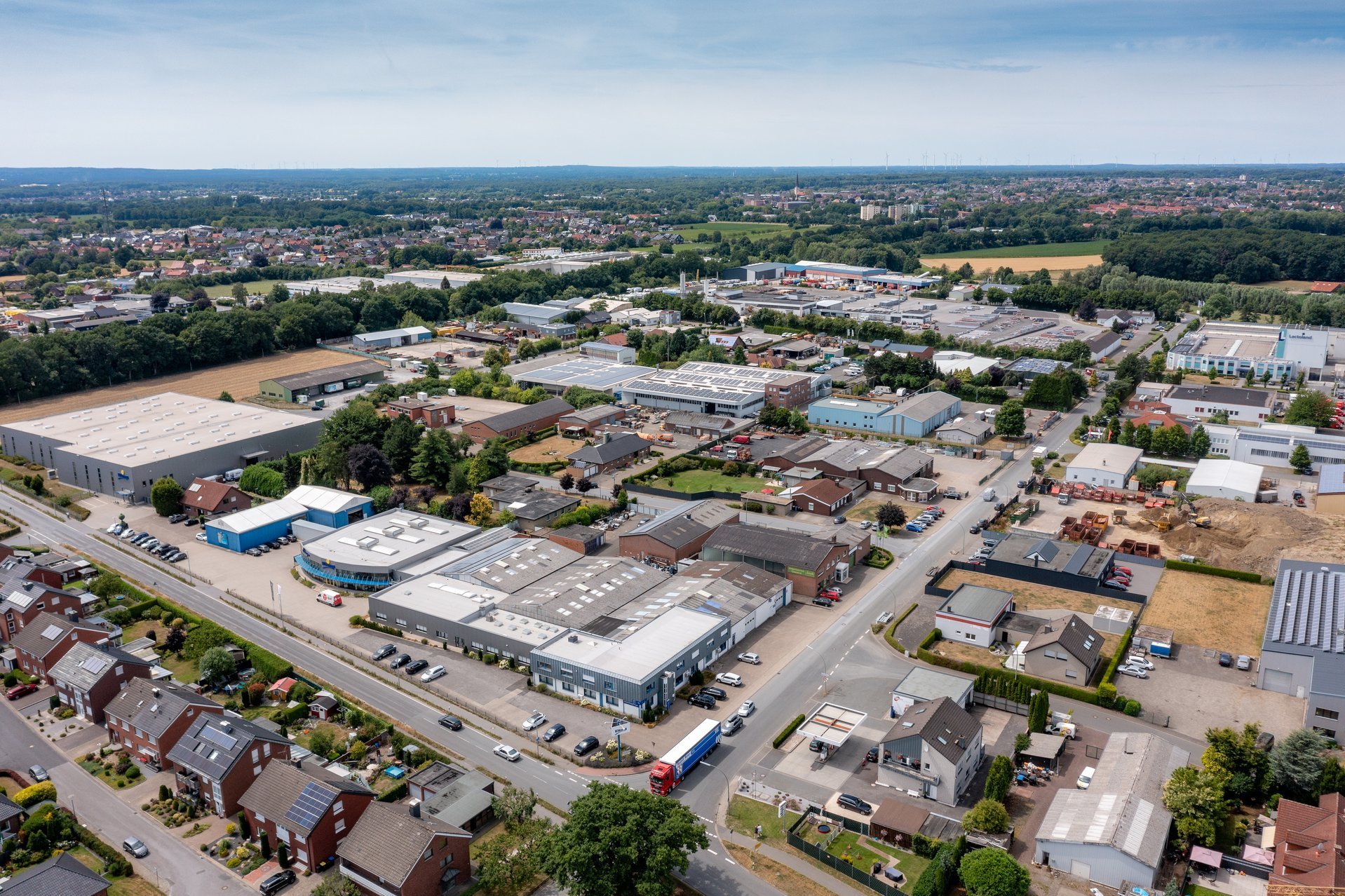 Luftbild des Industriegebiets Dernekamp