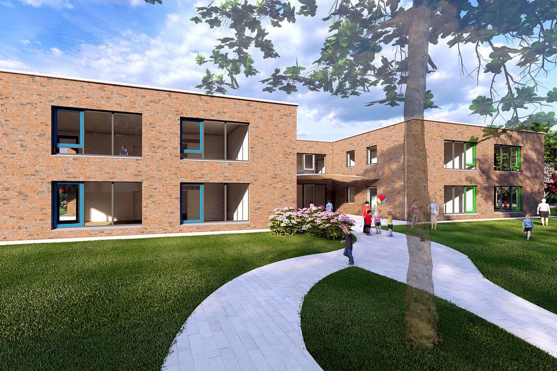 Diese Grafik zeigt, wie die Kita nach Fertigstellung aussehen soll