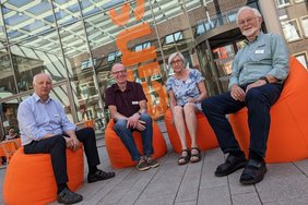 Dieses Foto zeigt das Team der Freiwilligenbörse (v.l.) Antonius Kock, Jürgen Dorsch, Edeltraud Benson, Joachim Seichter. (Foto: Stadt Dülmen / Siemes)