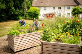 Dieses Foto zeigt die Hochbeete am Butterkamp