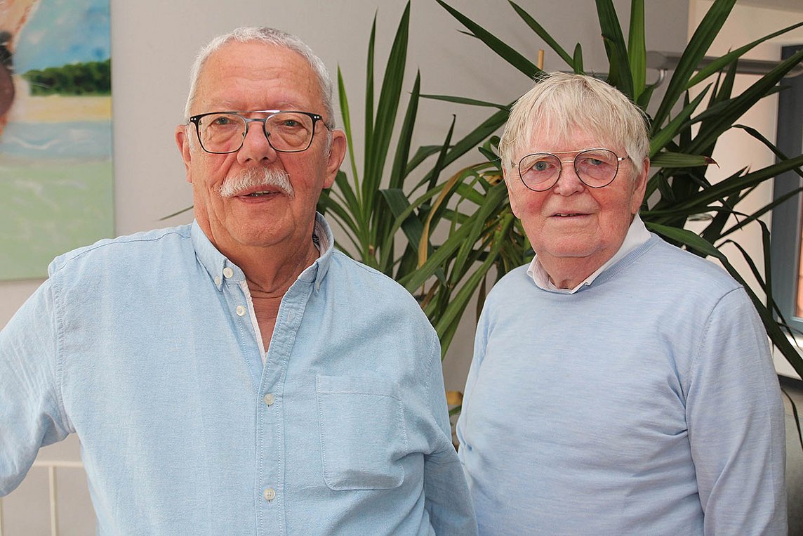 Dieses Foto zeigt Wolfgang Großmann (l.) und Heinz Steentjes.