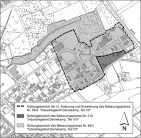 Diese Grafik zeigt die Geltungsbereiche der Bebauungspläne