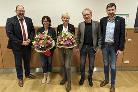 Dieses Foto zeigt den geschäftsführenden Vorstand mit Astrid Wiechers, die als Kassiererin ausgeschieden ist. 