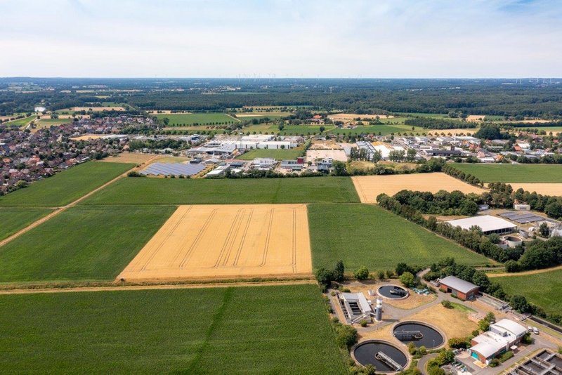 Luftbild des Gewerbegebiet Linnertstraße